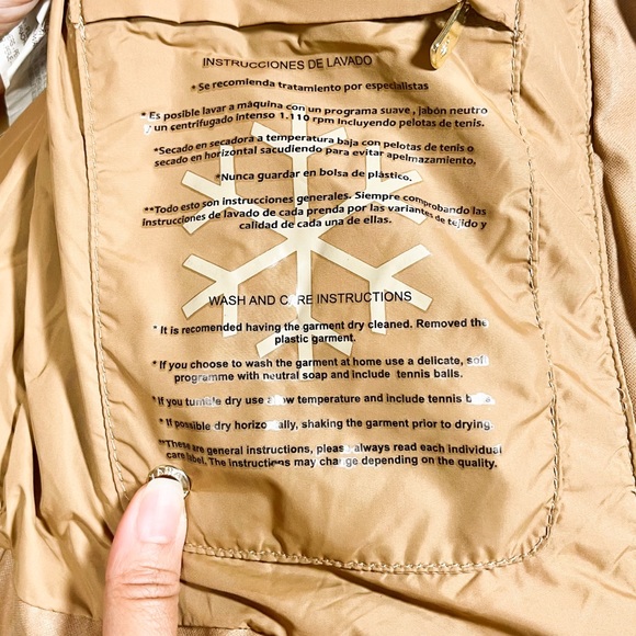 Zara Woman Beige Camel Down Belted Puffer Jacket Coat Size XS - Picture 9 of 17